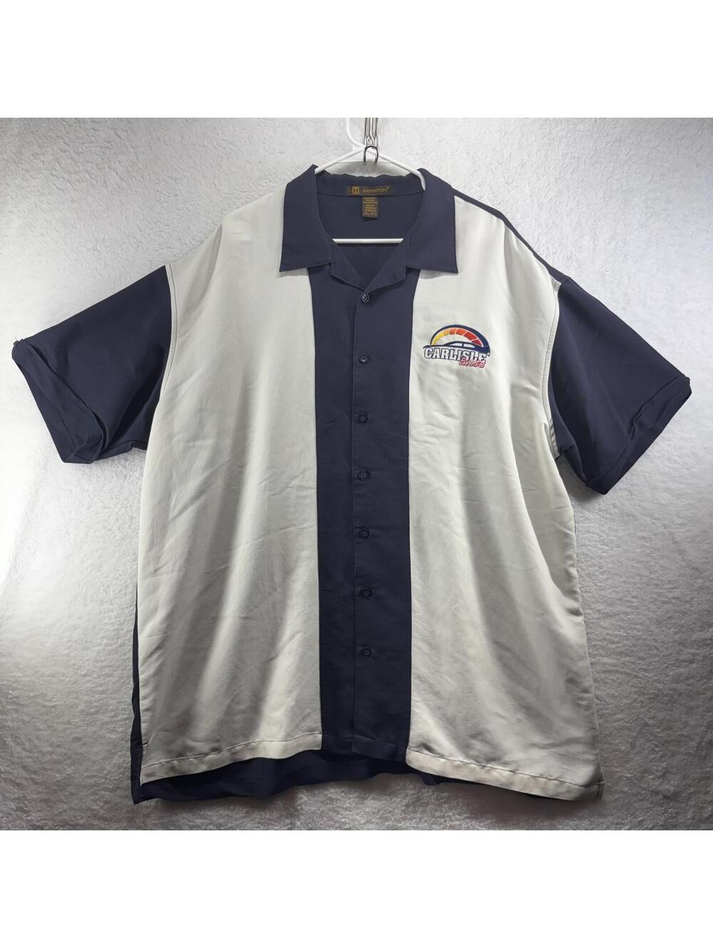 Carlisle Events Bowling Camp Shirt Mens 3XL Car Harrington Button Short Sleeve